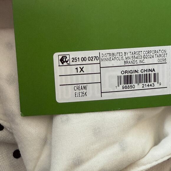 Kate Spade New York X Target Cream Black Mini Polka Dot Linen Baby Doll Tank Top - Picture 7 of 12